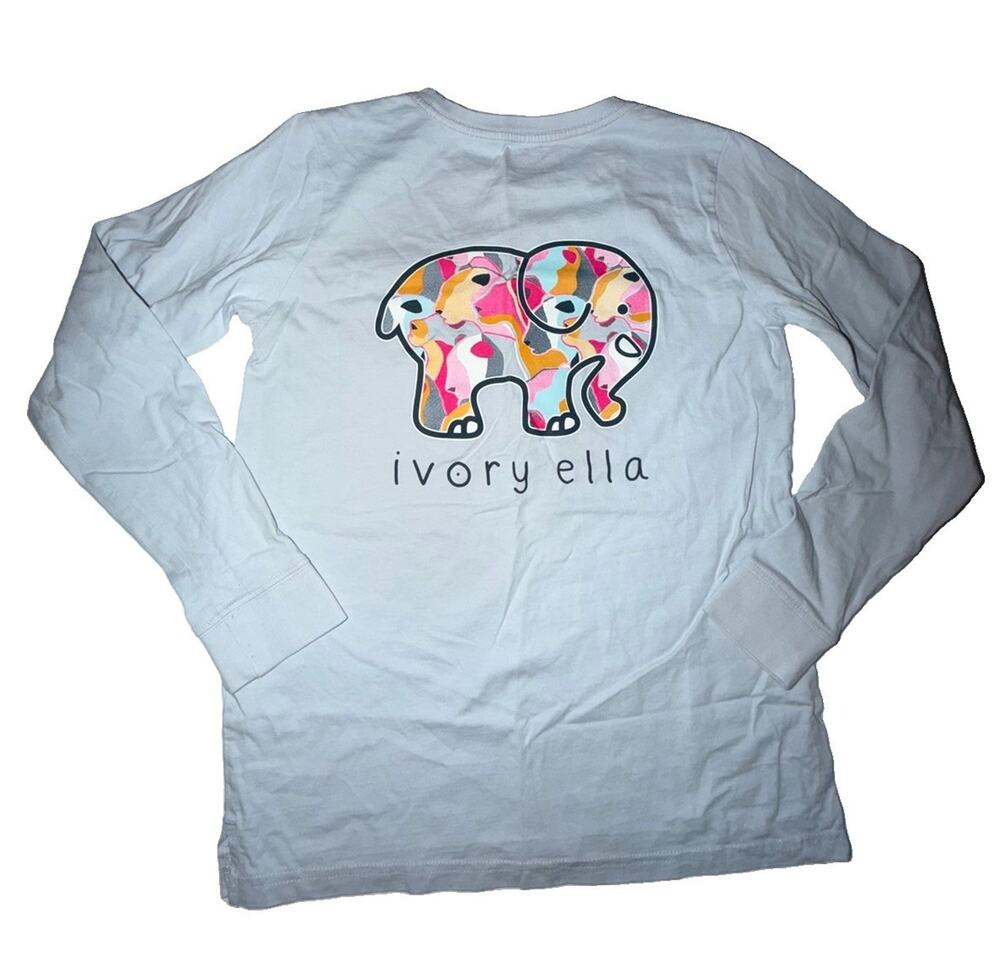 Ivory Ella Women’s Periwinkle Long Sleeve 100% Organic Cotton Tee Top XS